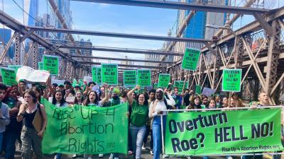 Rise Up 4 Abortion Rights leads people across Brooklyn Bridge May 26, 2022 to stop overturning Roe v Wade