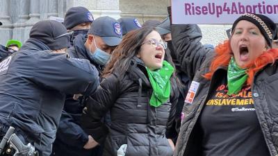 Sunsara Taylor being arrested in NYC at Rise Up 4 Abortion Rights protest
