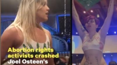 June 6, RiseUp4AbortionRights activists disrupt Houston megachurch declaring: My body, my choice! and Overturn Roe? Hell no!.