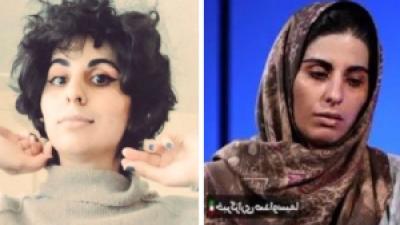 Left, Tehran university student Sepideh Rashno before she was arrested. Right, in detention with bruising on her face. Her condition and whereabouts are at this time unknown.