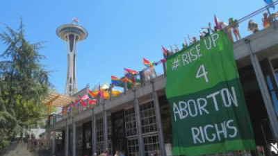 Rise Up 4 Abortion Rights banner drop