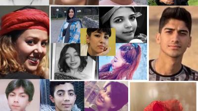 Collage of students who have been killed fighting for freedom in Iran.