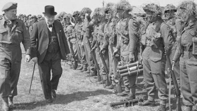 Churchill with troops
