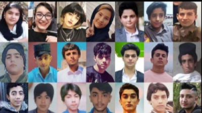 Some of the 43 children killed by Iran security forces since September 2022. (Credit: Amnesty International)