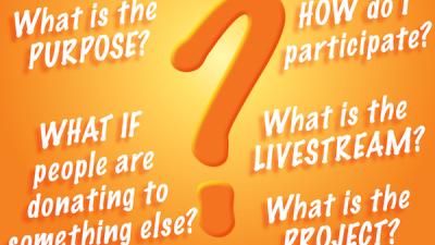 What is the PURPOSE? WHAT IF people are donating to something else HOW do I participate? What is the LIVESTREAM? What is the PROJECT?