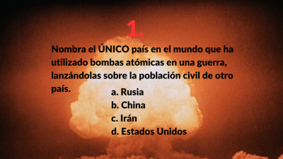 Nombra el UNICO pais en el mundo que ha utilizado bombas atomicas en una guerra.