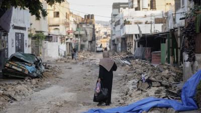 Palestinian woman in Jenin after Israeli invasion