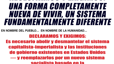 Necesitamos y exigimos una forma completamente nueva de vivir ...