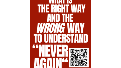 What is the right way and the WRONG way to understand “Never Again”