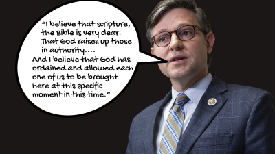 “I believe that scripture, the Bible is very clear. That God raises up those in authority.... And I believe that God has ordained and allowed each one of us to be brought here at this specific moment in this time.”