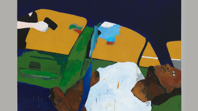 Henry Taylor painting “THE TIMES THAY AINT A CHANGING, FAST ENOUGH!”