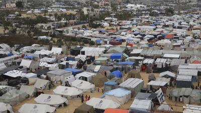 February 27, 2024, Rafah displaced Palestinians in tents as far as you can see.