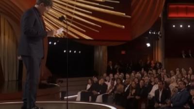 Jonathan Glazer speaking at Oscars