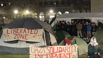 Columbia University students encampment for Palestine, April 15, 2024.