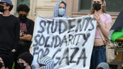 Encampment for Gaza at School of the Art Institute in Chicago, May 4, 2024. 