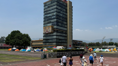 The encampment at the National Autonomous University of Mexico began on May 2. (Photos: Twitter @lesternare)