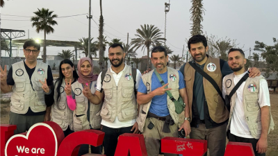 International medical workers entering Gaza, May 2024, Dr. Mohamad Abdelfattah on the right.