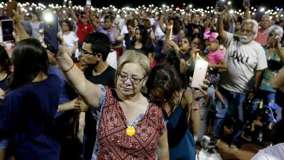 August 4, 2019, more than a thousand people mourn the victims of a mass shooting at a Walmart in El Paso, Texas.