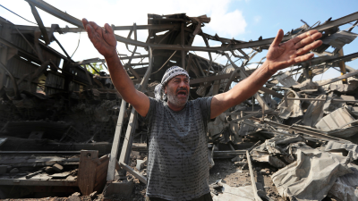 An industrial area destroyed by an Israeli airstrike on south Lebanon, August 17, 2024.