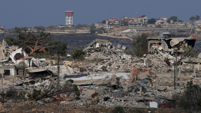 Village in Southern Lebanon destroyed by Israeli airstrike after cease-fire, December 6, 2024.