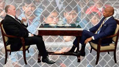 Thomas Homan and Eric Adams; immigrants in detention