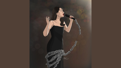 Graphic of Parastoo Ahmadi’s concert by @sanazcartoon