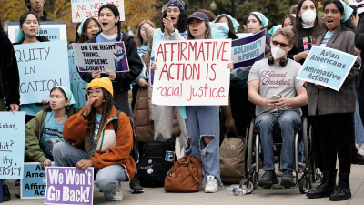 Protest for affirmative action in 2022 outside the Supreme Court.