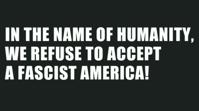 In the Name of Humanity slogan