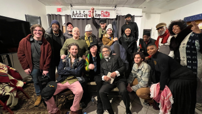 Group of performers at Revolution Books Event, February 20, 2025.