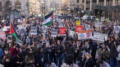 Sights and Sounds of protest against the detention of Mahmoud Khalil