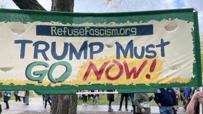 Banner: Trump Must Go Now! - RefuseFascism.org