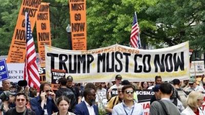 Refuse Fascism march in Washington DC, June 14, 2025