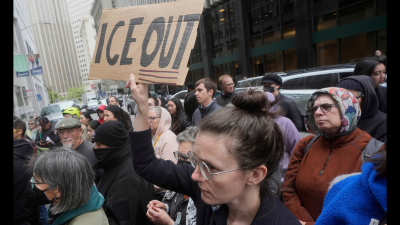 Protesting ICE arrests in San Francisco, May 28, 2025.