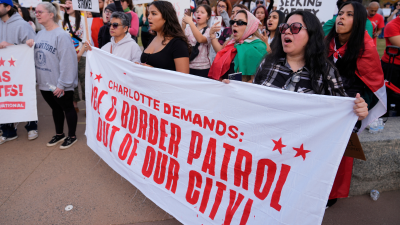 Protest against federal immigration enforcement in Charlotte, NC, November 15, 2025