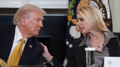 AG Pam Bondi and Trump during a roundtable on criminal cartels, Oct. 23, 2025