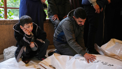 A Palestinian mourns his nephew killed by an Israeli airstrike, January 8, 2026.