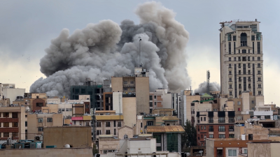 Smoke from airstrike on buildings in Tehran, Iran, March 2, 2026.