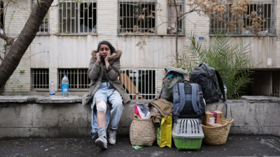 A resident of an apartment building destroyed by airstrike in Tehran, Iran, March 28, 2026.