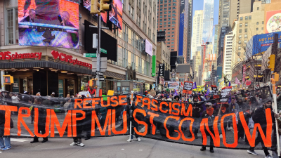 New York City, Refuse Fascism contingent on No Kings Day, March 28, 2026.