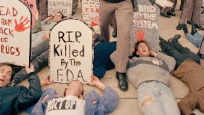 ACTUP protest against government lack of response to AIDS crisis, 1988
