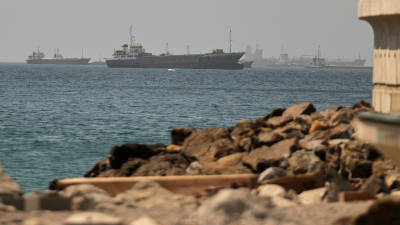 Tankers and cargo vessels in the Gulf of Oman, along shipping routes linking the Strait of Hormuz and the Arabian Sea, June 16, 2026.