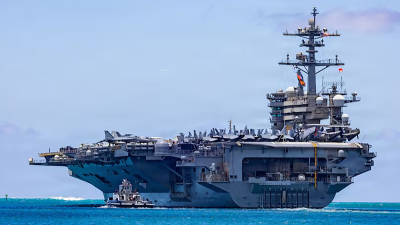 USS Roosevelt, the third aircraft carrier sent to the Middle East, October 2026.