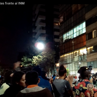 Protest of immigrants in front of the INM, Mexico City