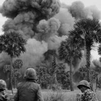 US airstrike of Cambodia near Phnom Penh, 1973.