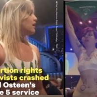 June 6, RiseUp4AbortionRights activists disrupt Houston megachurch declaring: My body, my choice! and Overturn Roe? Hell no!.