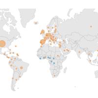 World map of monkeypox spread
