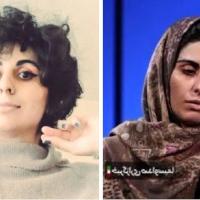 Left, Tehran university student Sepideh Rashno before she was arrested. Right, in detention with bruising on her face. Her condition and whereabouts are at this time unknown.