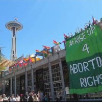 Rise Up 4 Abortion Rights banner drop