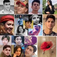 Collage of students who have been killed fighting for freedom in Iran.