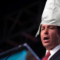Desantis with KKK hood